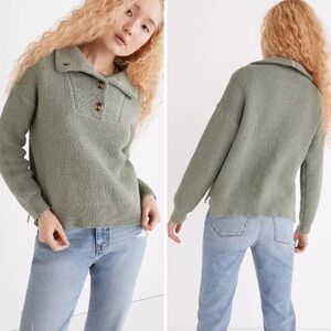 Madewell Womens Canby Button Mock Neck Sweater XS Green
Long Sleeve Cotton